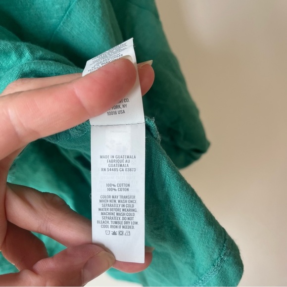 Aerie Oversized Green Batwing Slouchy Top L | Relaxed Cotton Tunic Basic - Picture 6 of 9